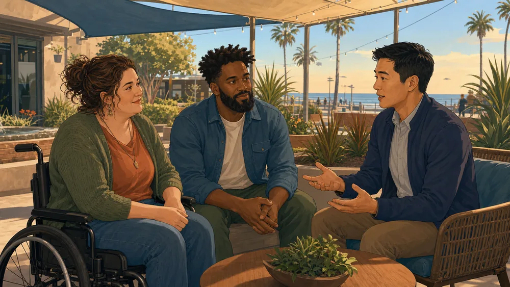 A Huntington Beach family organizing medical information before a detox call