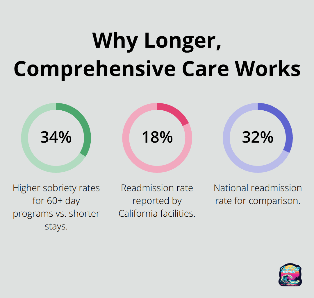 Outcome comparisons including sobriety improvement and readmission rates - inpatient drug treatment california